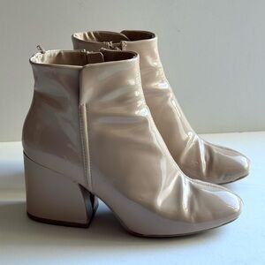 H&M Cream/Pink Ankle Boots - Size 8